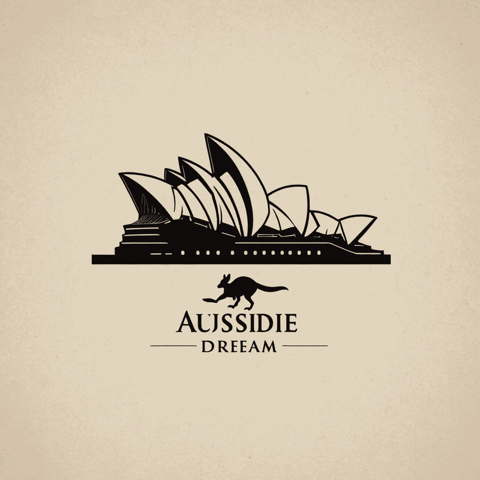 My Aussie Dream logo featuring iconic Australian elements like a kangaroo silhouette and the Sydney Opera House
