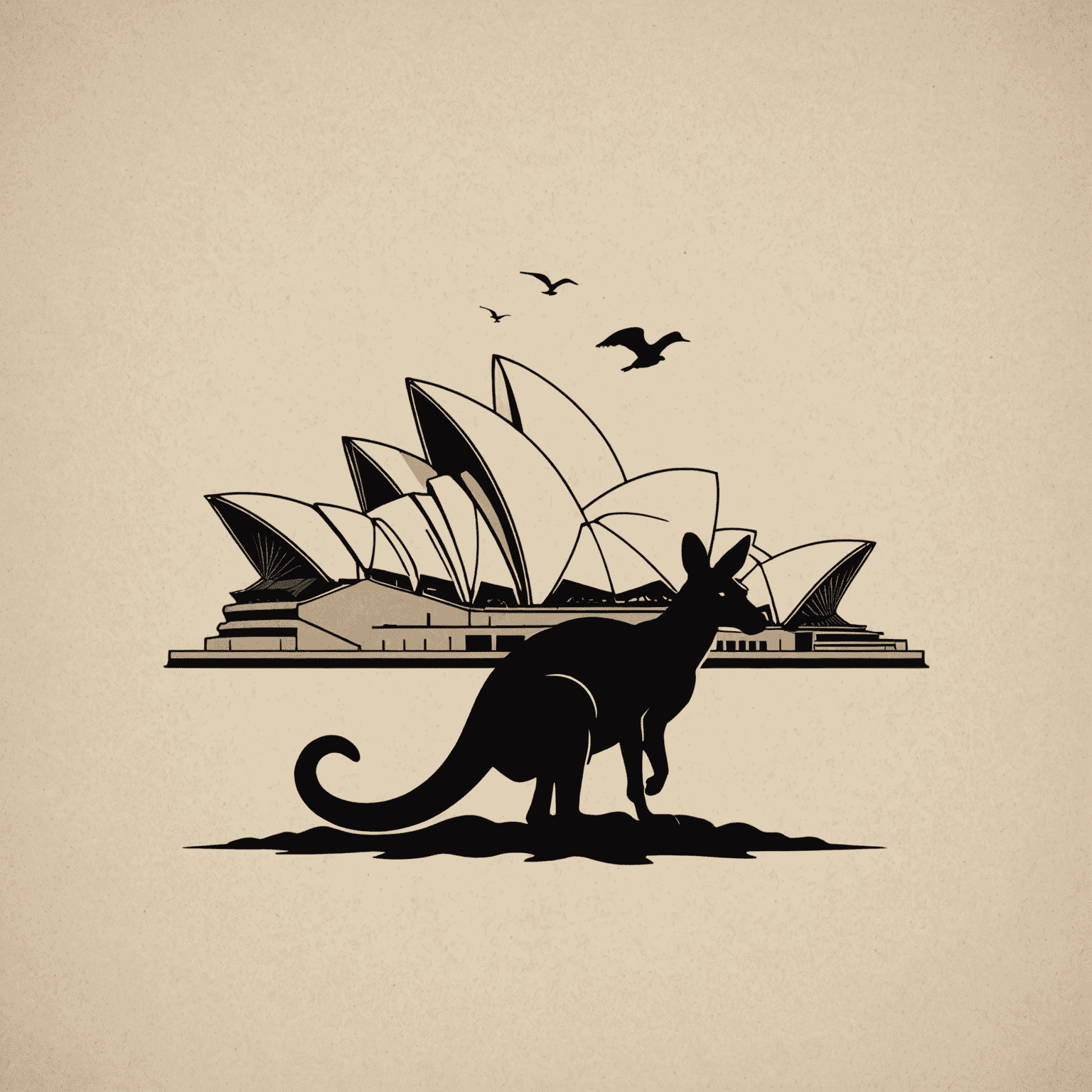My Aussie Dream logo featuring iconic Australian elements like a kangaroo silhouette and the Sydney Opera House