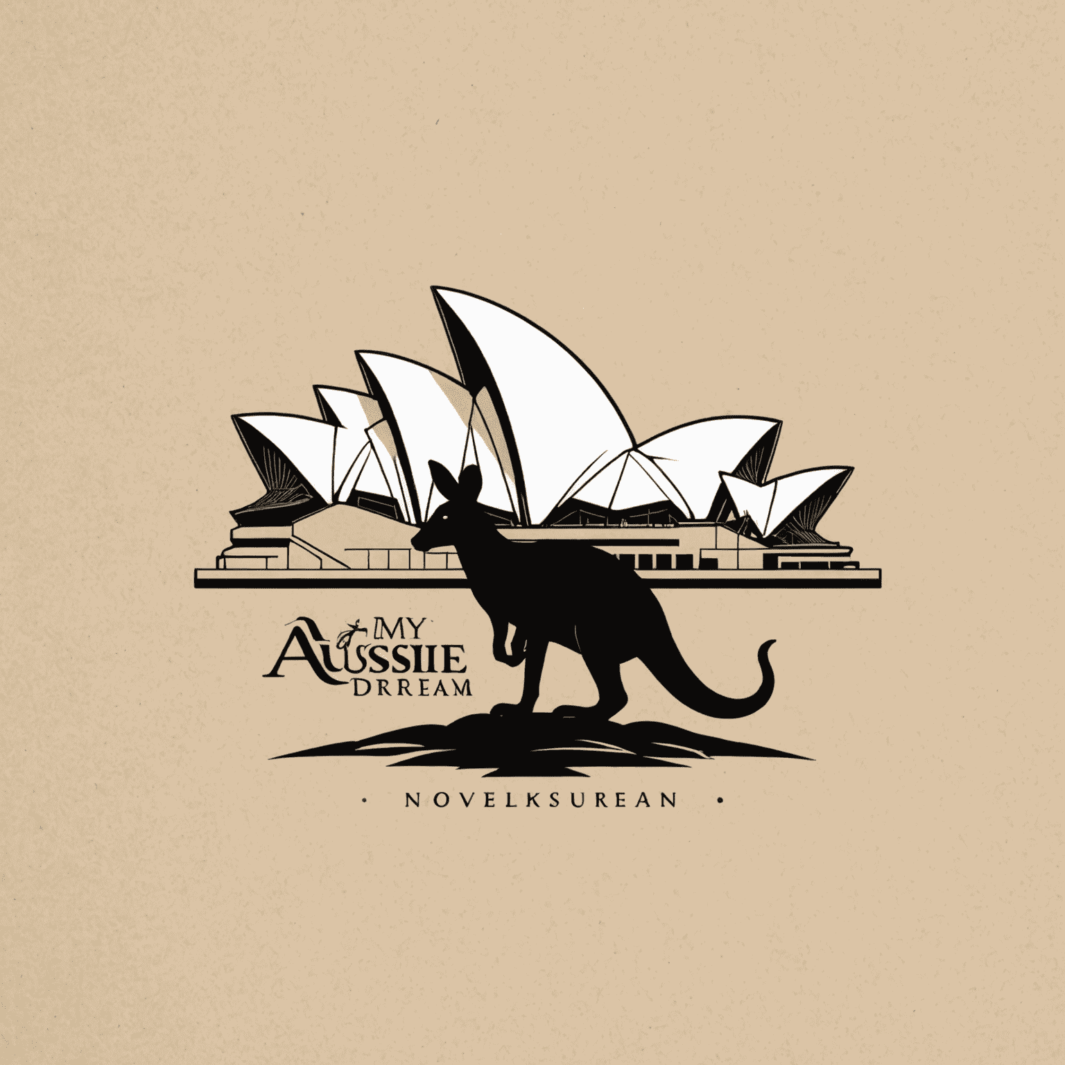My Aussie Dream logo featuring iconic Australian elements like a kangaroo silhouette and the Sydney Opera House