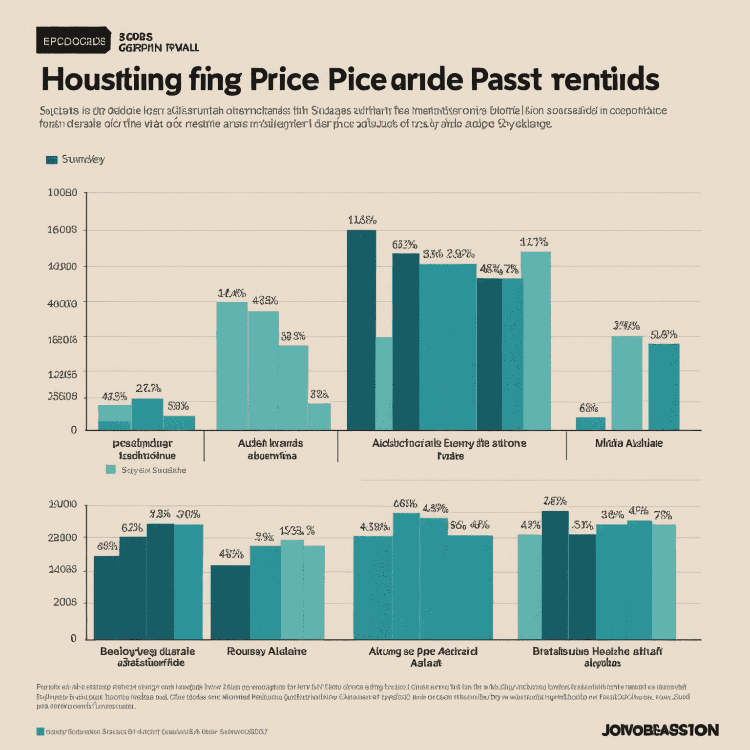 Graph showing housing price trends in major Australian cities over the past 12 months, with lines representing Sydney, Melbourne, Brisbane, and Adelaide