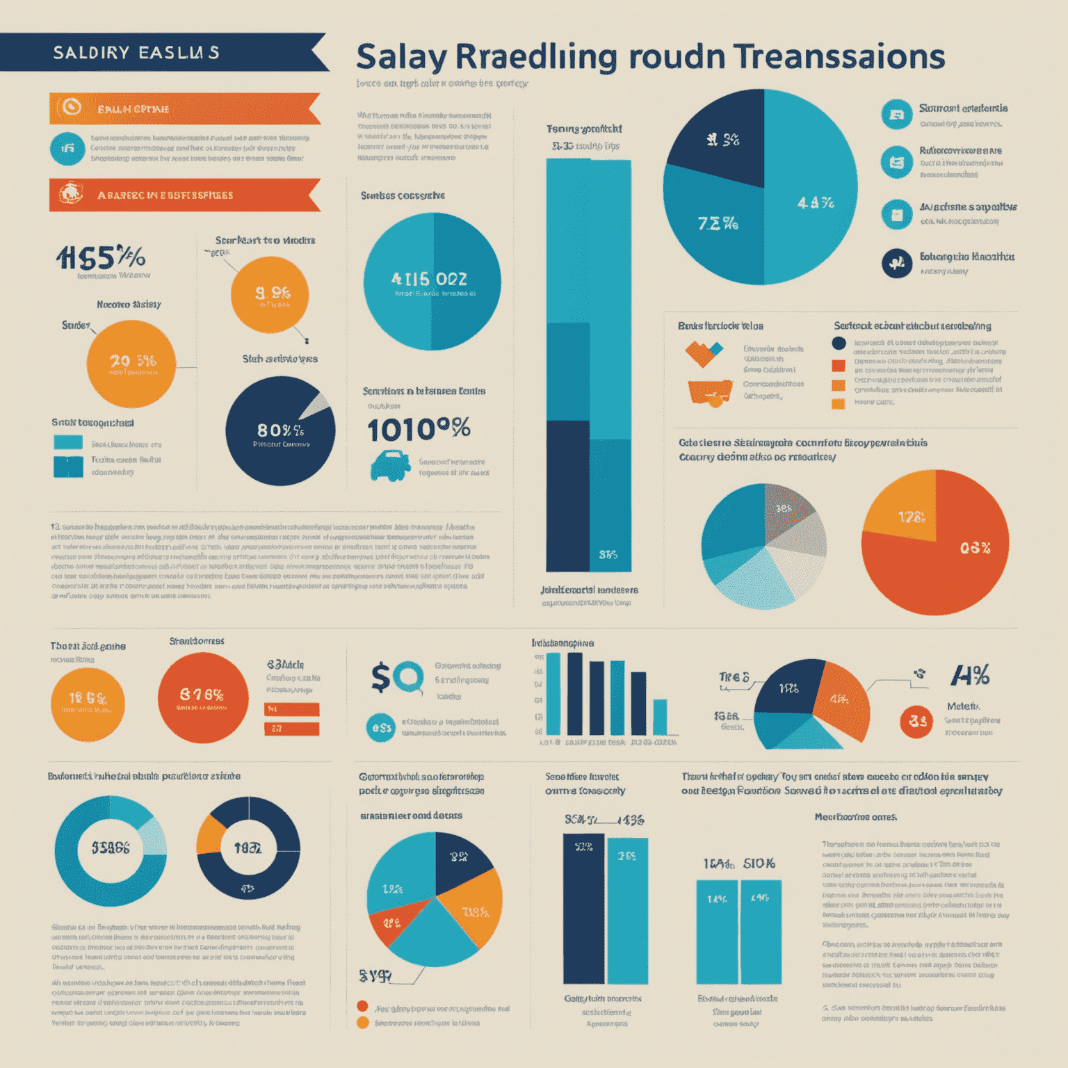An infographic showing salary trends across different industries in Australia, with bar graphs and icons representing each sector