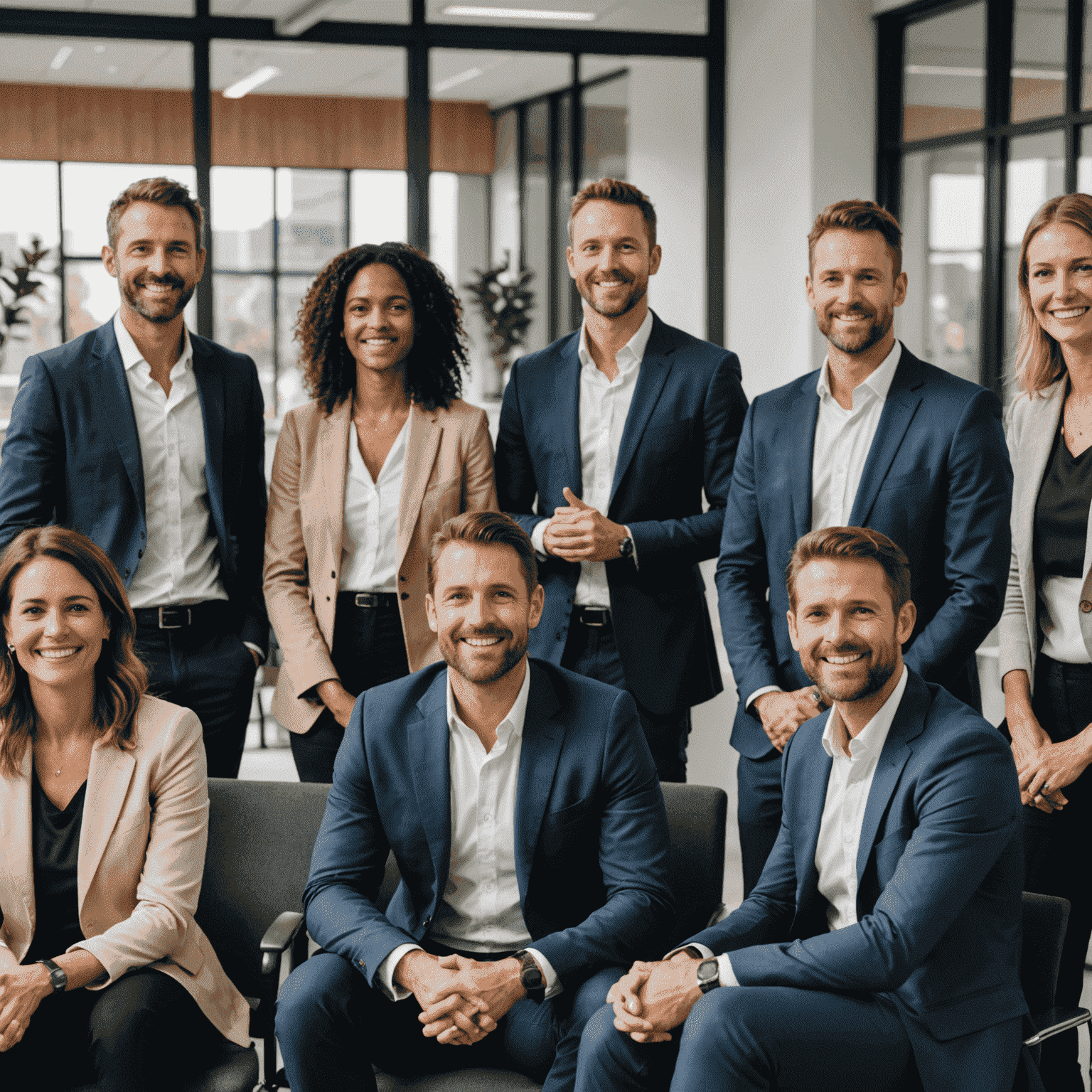 A diverse group of professionals in their 30s and 40s participating in a career development workshop in a modern Australian office space.