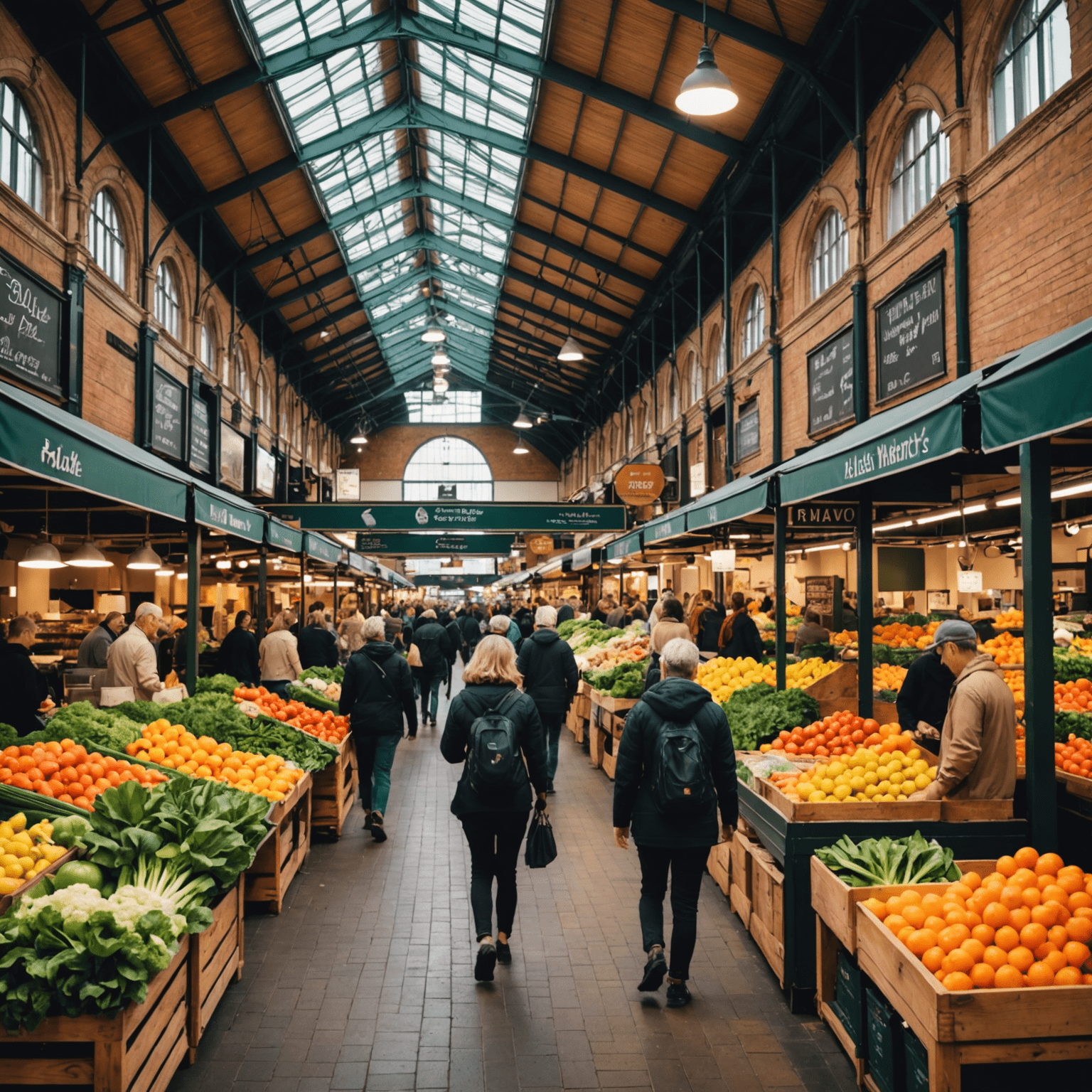 A view of Adelaide's central market with locals shopping for fresh produce, representing the city's accessible and affordable lifestyle